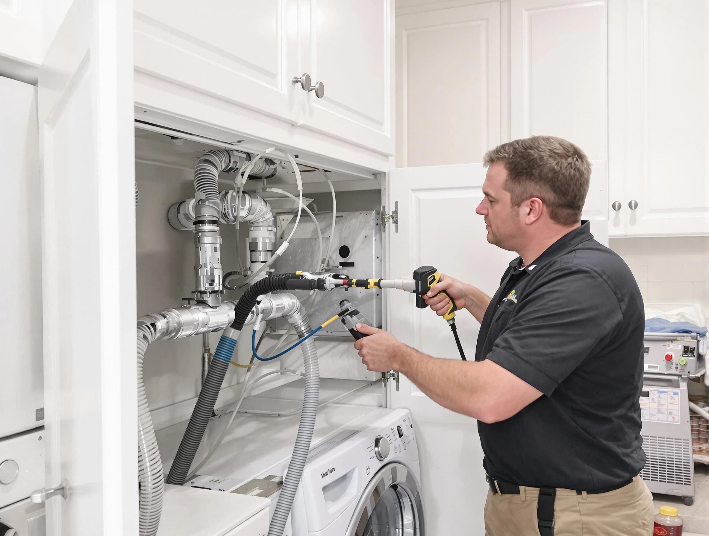 Stafford Courthouse Dryer Vent Cleaning professional removing severe blockage from a clogged dryer vent in Stafford Courthouse